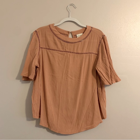 Ava & Viv Tops - Ava Viv Coral Cringle Blouse